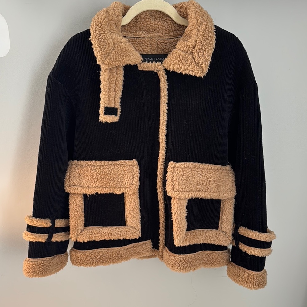 Adrienne Landau Tan Sherpa Jacket